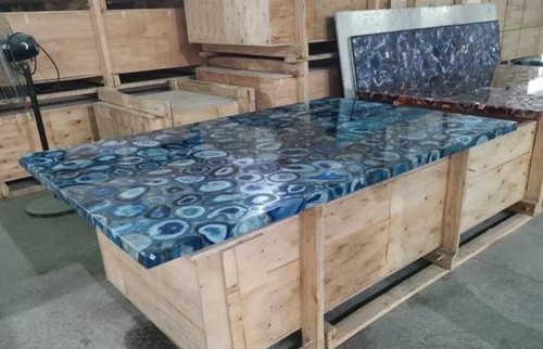 X24 blue agate - agate, table