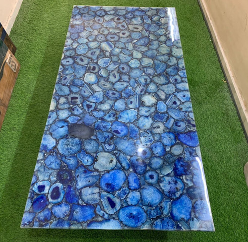 X36 blue agate stones - blue,